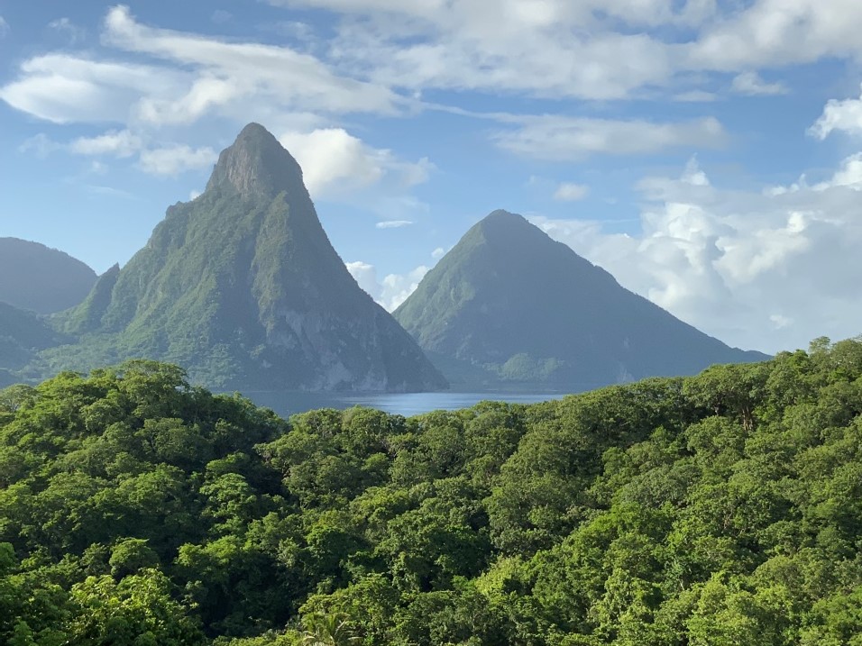 The Pitons from Anse Chastanet