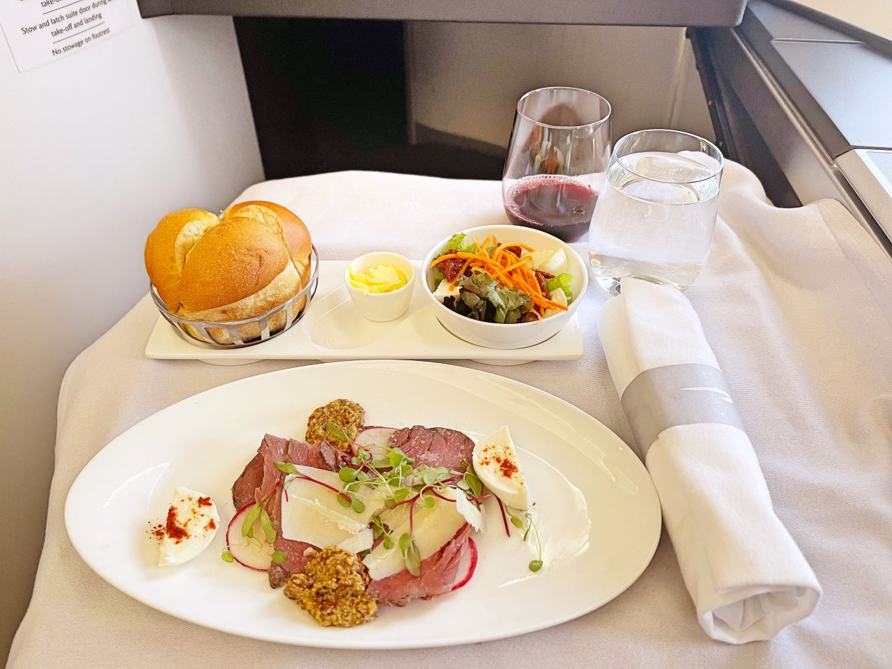 British Airways A350 Business Class Starter and Salad 